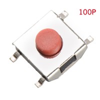 100 pcs/Lot SMD Tactile Pushbutton Key Switch Momentary Tact 4 Pins 6*6*2.5mm VE134 P0.4