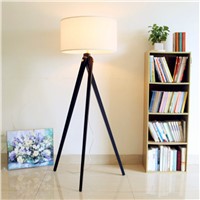 Modern Nordic Scandinavian American Style Floor Lamp Wood Lampstand Floor Lamp warm white Of Lampshade Swinging foot floor light