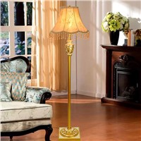Resin Floor Lamp Golden Fabric E27 Socket Floor Lamp Hotel Bedside Lamp Living Room Decoration Modern Floor Lamp