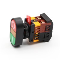 APBB22N 220V AC LED Yellow Light ON/OFF START STOP Momentary Push Button Switch 22mm 1 NO NC