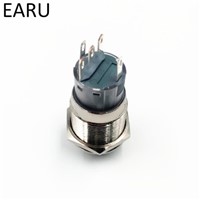 19mm 2 3 Position Switch Push Button Switch DPDT Illuminated Metal selector Rotary Switch with LED Waterproof Stainless Steel