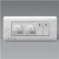 COSWALL Luxury Wall Switch Double Dimmer Regulator 300W Maximum 2 Gang 2 Way Light Switch 154mm*72mm AC 110~250V