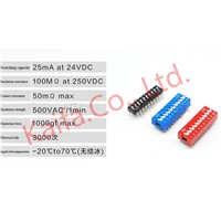 10pcs/lots Direct dial code switch DIP switch DP-1P/2P/3P/4P/5P/6P/7P/8P/9P/10P/12P 2.54MM DS pitch Side