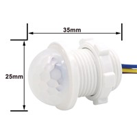 1pcs 25mm PIR Infrared Motion Sensor Switch 25*35mm White Detector IR Switch Controller For Porch Home Lighting LED Lamp