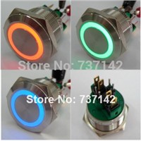 ELEWIND 22mm RGB Three LED color  Momentary push button switch(PM221F-11E/RGB/12V/S 4pins for led)