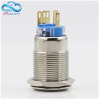 19 mm reset button switch moment motor start button 3 a 220 v copper plating nickel head can be customized