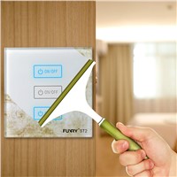 Original Funry ST2 3Gang EU Standard Touch Switch Lighting Luxury Tempered Glass Panel 170-240V 7-200W/gang 86*86*36mm