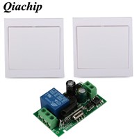 433MHz Wall Panel Transmitter Relay Receiver Remote Control Switch Wall Panel Transmitter Home Room Stairway Light LED Lamps D40