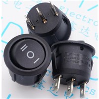 5pcs/lot KCD1-105 perforate diameter 20mm 3pin ON/OFF/ON round rocker switch with 220V light KCD1-105