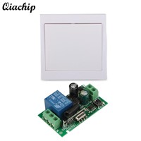 QIACHIP 433Mhz 86 Wall Panel RF Remote Transmitter and 433 Mhz AC 110V 220V 1CH Wireless Remote Control Switch RF Relay Receiver