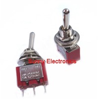High quality 5PCS 3 pins,Spring Return (ON)-OFF-(ON) momentary mini toggle switch