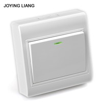 JOYING LIANG 86 Wall Surface-type Rocker Switch Outlet PC Material White 1 Gang/ 2 Way Switch Socket