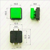 10PCS 12X12mm H=9MM With Square Cap Momentary Tactile 4PIN SMT/DIP Tact Switch Push Button Switch Micro Key Button