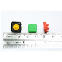 B3F 20PCS Tactile Push Button Switch Momentary 12*12*7.3MM Micro switch button + (20PCS 4 colors square Tact Cap)