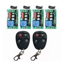 AC 220 V 1CH 10A Relay RF Wireless Remote Control Switch Wireless Light Switch ; 4PCS Receiver + 2PCS Transmitter