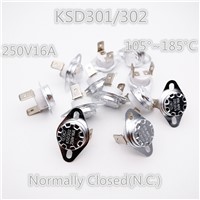 50Pcs KSD301/302 105-185 degrees Celsius Normal Close NC Temperature Controlled Switch Ceramics Thermostat 250V 16A