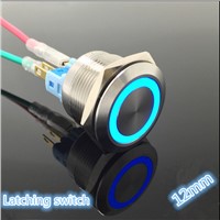 Angel Eyes Light Car Auto Metal LED Push Button Switch Latching Type On-off 3v 5v 6v 12v 24v 48v 110v 220v 12mm Waterproof