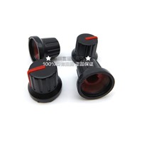[VK] 15mm double color plastic knob volume pot black red standard 6mm half shaft hole