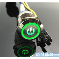 1 set computer Metal LED Power Push Button Switch On-off 5V 12mm 16mm 19mm 22mm Waterproof  with 50cm wire harness power port
