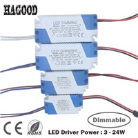 3-24W Dimmable Safe Plastic Shell LED Driver AC90-265V Light Transformer DC9-85V Current 300mA Power Supply Adapter for Led Lamp