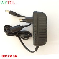 DC 12 Volt 3 Amp Wall Power Supply Adapter Switching 36W Regulated Transformer 5.5*2.1mm with DC Jack for LED Strip Lights ,CCTV