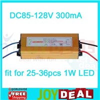 IP65 Waterproof Constant Current Driver for 30-36pcs 1W High Power LED AC85-265V to DC85-128V 300mA