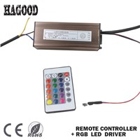 Hot Sale 10-100W Waterproof LED Driver AC85-265V Power Supply DC7-38V Transformers+RGB Remote Controller for Led Light DIY