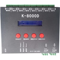 K-8000D;8ports(512pixels*8)DMX SD card pixel controller;for standard dmx512 chip/DMX512AP-N/WS2821A/UCS512.etc