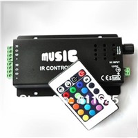 NEW DC12V 144W common anode IR two strip 24key RGB music controller rgb led strip remote controller