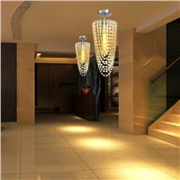 LED 1-light Chrome Modern K9 crystal chandelier lighting D17*H45cm AC110V-256V Transparent color