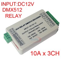 LED 3CH DMX512 Decoder,Relay Switch Controller,3CH dmx512 Controller,3 CH DMX 512 RELAY OUTPUT Max 10A