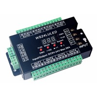 DC5V-24V Digital display 24CH Easy dmx512 DMX decoder,LED dimmer each channel Max 3A,24CH*1.5A, 24LU led 8 groups RGB controller