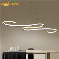 Lustre Chandelier Lighting Led Lamp Modern Ceiling Aluminum Remote Control Light Fixture Wave Shape Hanging Living Room Kitchen