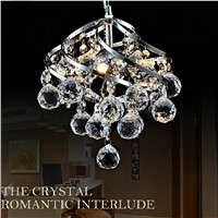 Modern Luxury Fixture K9 Crystal Hanging Wire Ball Pendant Light Ceiling Living Room Chandelier E14 LED Bulb Lamp Lighting