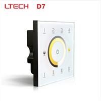 LTECH D7 DC12-24V Touch Panel Wall Mount CCT Color Temeprature Adustable LED Controller DMX512 Output 4-Zones for Dual White