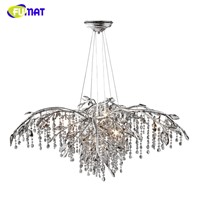 FUMAT American Vintage Crystal Chandelier LED Artist Metal Light For Living Room Hotel Creative Resturant K9 Crystal Chandeliers