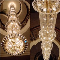 Staircase Long Chandelier Hotel Business Lobby Crystal Chandelier Villa Living Room crystal Lamp Hotel Lobby Lustre light stairs