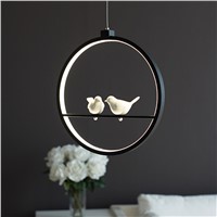 Industrial vintage pendant light white/black bird designer Led pendant lamp holder loft bar lamps round Style Led Fixture