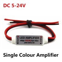 DC 5V-12V-24V 12A Mini Single Color LED Amplifier Repeater For LED Strip Light 5050/2835/3528//5630/3014