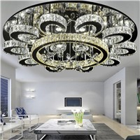 New Luxury Flower Shape Chandeliers Crystal Lamp dimmable Ceiling Fixtures Round lustre Living Room Hotel Lights LED Lamp