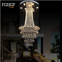 Luxury Modern Crystal Chandelier Light Lustres de Cristal Lamp Home Lighting Long Stair Lamp for Flush Mounted 100% Guarentee