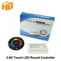 RGB Controler 2.4G RF Touch Screen Round Controller DC12-24V 3 Channel for RGB LED Strip.