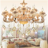 Art deco crystal chandelier lighting for Living room Luxury crystal lights LED gold crystal chandelier LED light bubls