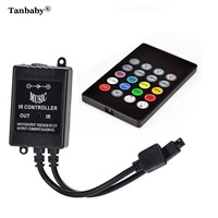 Tanbaby Mini 20Key Infrared Music LED Remote Controller DC12-24V 6A Round RGB led controller for LED Strip Color Changing Effect