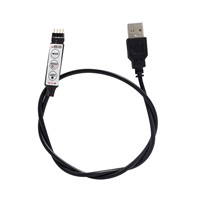 [MingBen] USB RGB Controller DC 5-24V Led Dimmer with 3 Keys 4 Pin Female Connector for 5V RGB Led USB Strip 19 Dynamic Modes