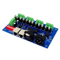 wholesale DC12-24V 12 channel each channel Max 3A 4 groups RGB output with(XLR RJ45) dmx512 decoder Controller by DHL Express