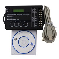 6pcs/pack DC12-24V 20A 5channel Time programmable led controller,  led timing dimmer, led pc USB interface controller