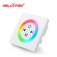 White Glass Touch Panel RGB Full Color LED Controller DC12V -24V 4 Channel For LED Strip Home Lights Wall Washer