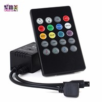 2016 LED Music IR Controller 12V 2A 20 Keys IR Remote Controller Sound Sensor for 3528 5050 RGB LED Strip Lights Mini Controller