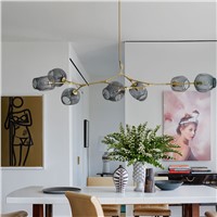 7 Lamps Modern Glass Led Chandeliers For Living Room Hall Luminarias Light Fixtures lustres para sala de jantar Bubble Abajur